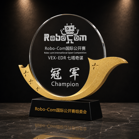 Crescent Champion Crystal Award - custom crystal awards with your logo